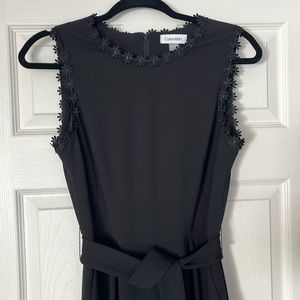 Calvin Klein black sleeveless embroidered jumpsuit